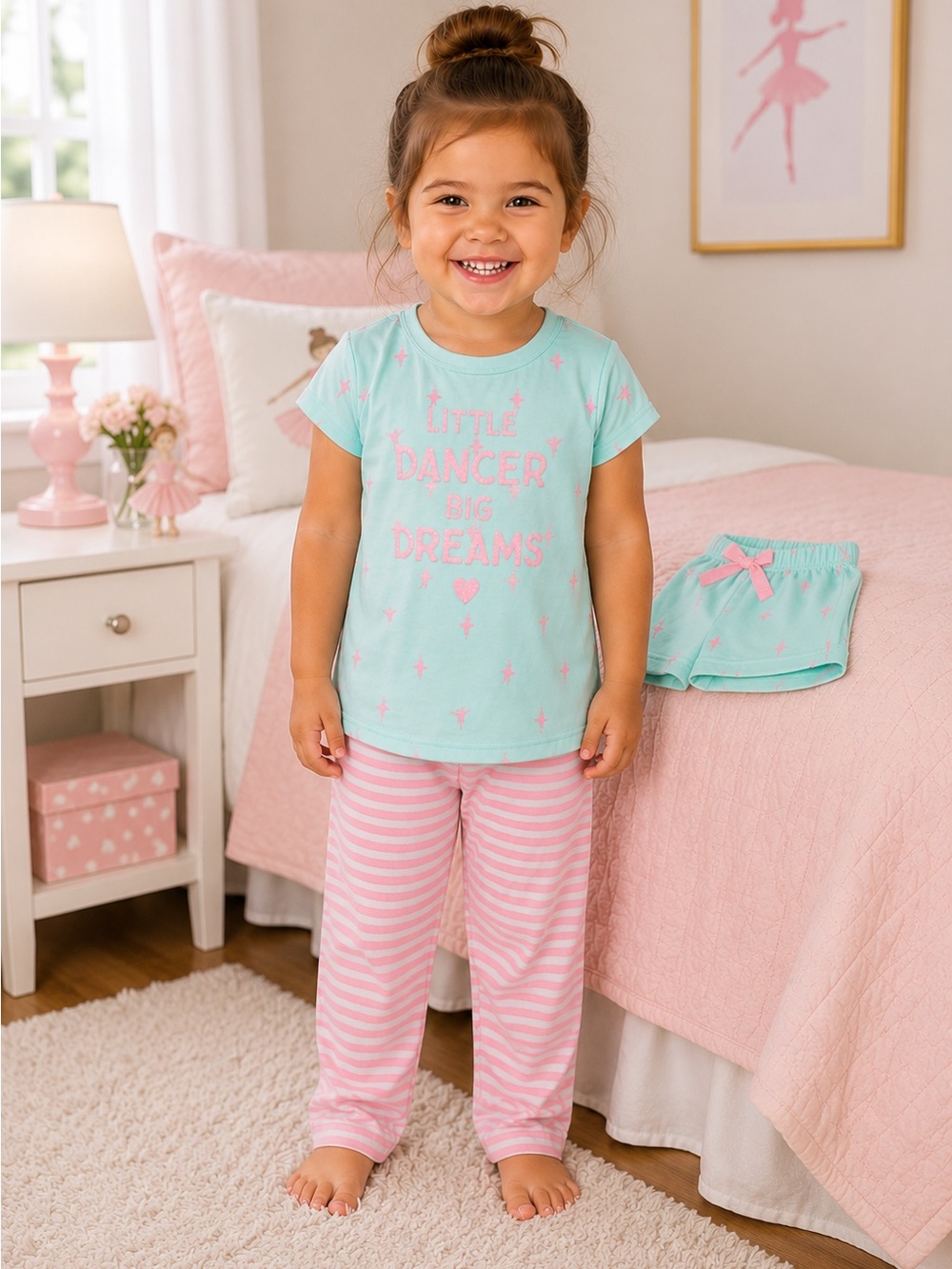 CARTER’S 3 Pc Pajama Set Little Dancer Big Dreams Ballet Dance Sleepwear 2T NWT